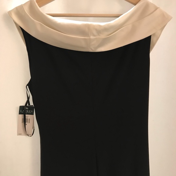 (Ralph Lauren) Black and White Evening Maxi Dress - Picture 5 of 6